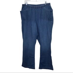 Woman Within Blue Pull On Jeans 24W